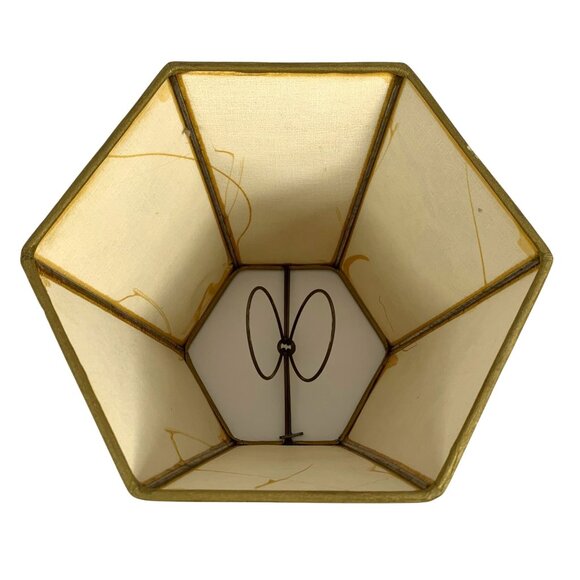 Vintage Hexagon Botanical Wildflower Canvas Clip-on Shade Lampshade - Picture 5 of 5